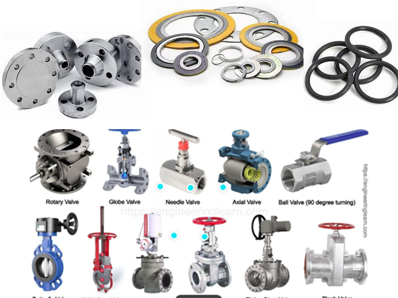 Valves, Flanges, Gaskets, Orings